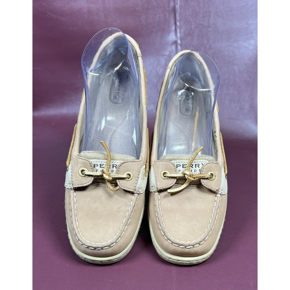 Sperry Boat Shoe Woman's‎ Loafers 9.5 Medium #STS90578 Sand Tan Natural Leather;